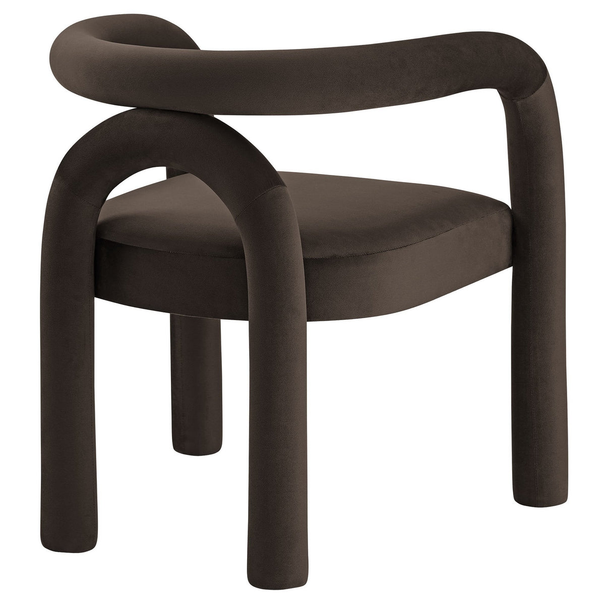 Astrid Performance Velvet Dining Chair by Modway in dark brown velvet with wraparound arms on Tampa Home & Garden Store