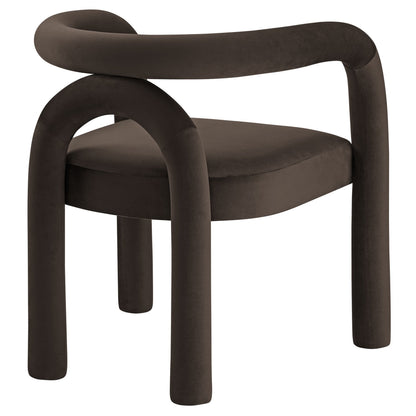 Astrid Performance Velvet Dining Chair by Modway in dark brown velvet with wraparound arms on Tampa Home & Garden Store