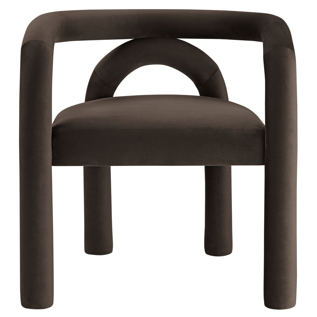 Astrid Performance Velvet Dining Chair brown velvet with curved back and rounded legs on Tampa Home & Garden Store
