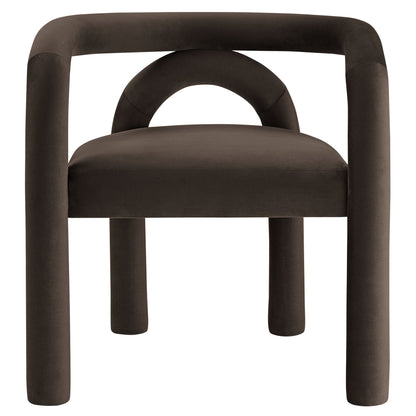 Astrid Performance Velvet Dining Chair brown velvet with curved back and rounded legs on Tampa Home & Garden Store