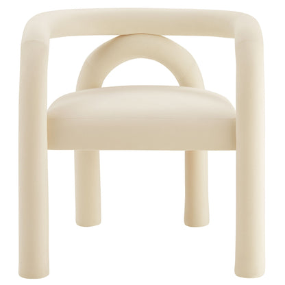 Astrid Performance Velvet Dining Chair cream velvet with back and loop arms by Modway on Tampa Home & Garden Store