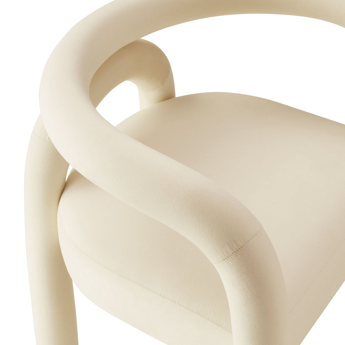 Astrid performance velvet dining chair ivory cream, curved silhouette by Modway on Tampa Home & Garden Store