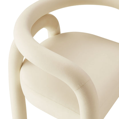 Astrid performance velvet dining chair ivory cream, curved silhouette by Modway on Tampa Home & Garden Store