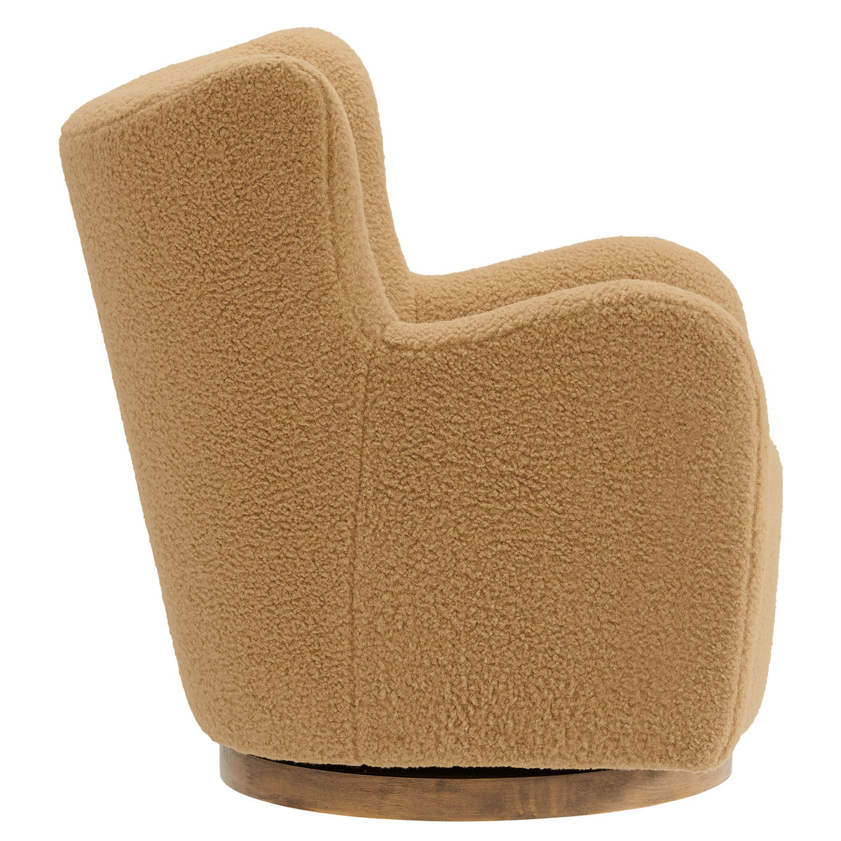 Montrose Wingback Sherpa Swivel Accent Chair in tan fabric with wooden base by Modway on Tampa Home & Garden Store