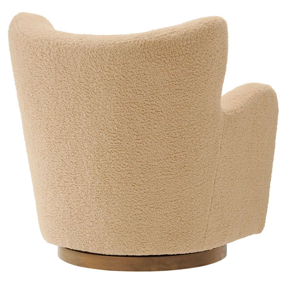 Montrose Wingback Sherpa Swivel Accent Chair by Modway in beige sherpa with wood base on Tampa Home & Garden Store