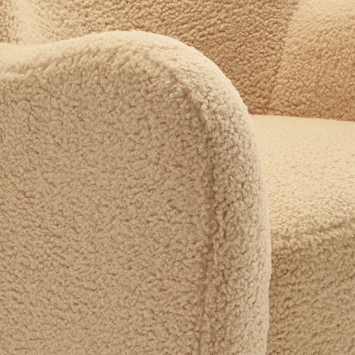 Montrose Wingback Sherpa Swivel Accent Chair beige sherpa upholstery close-up by Modway on Tampa Home & Garden Store