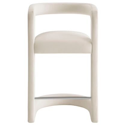 Winslow Performance Velvet Counter Stool by Modway, cream velvet upholstery on Tampa Home & Garden Store
