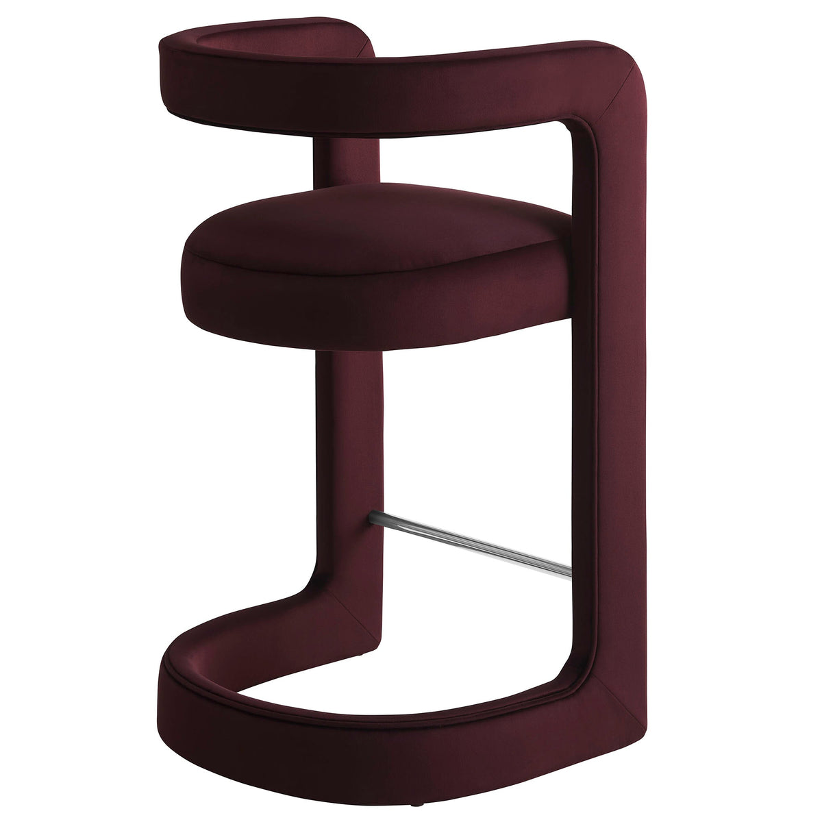 Winslow Performance Velvet Counter Stool burgundy velvet with curved back by Modway on Tampa Home & Garden Store