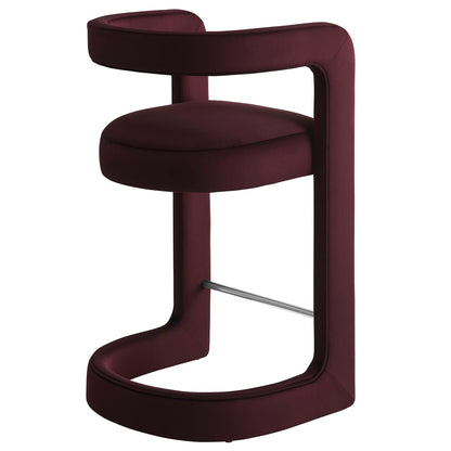 Winslow Performance Velvet Counter Stool burgundy velvet with curved back by Modway on Tampa Home & Garden Store