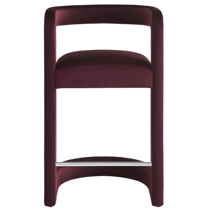 Winslow Performance Velvet Counter Stool by Modway burgundy velvet with chrome footrest HouseOfZazla on Tampa Home & Garden Store