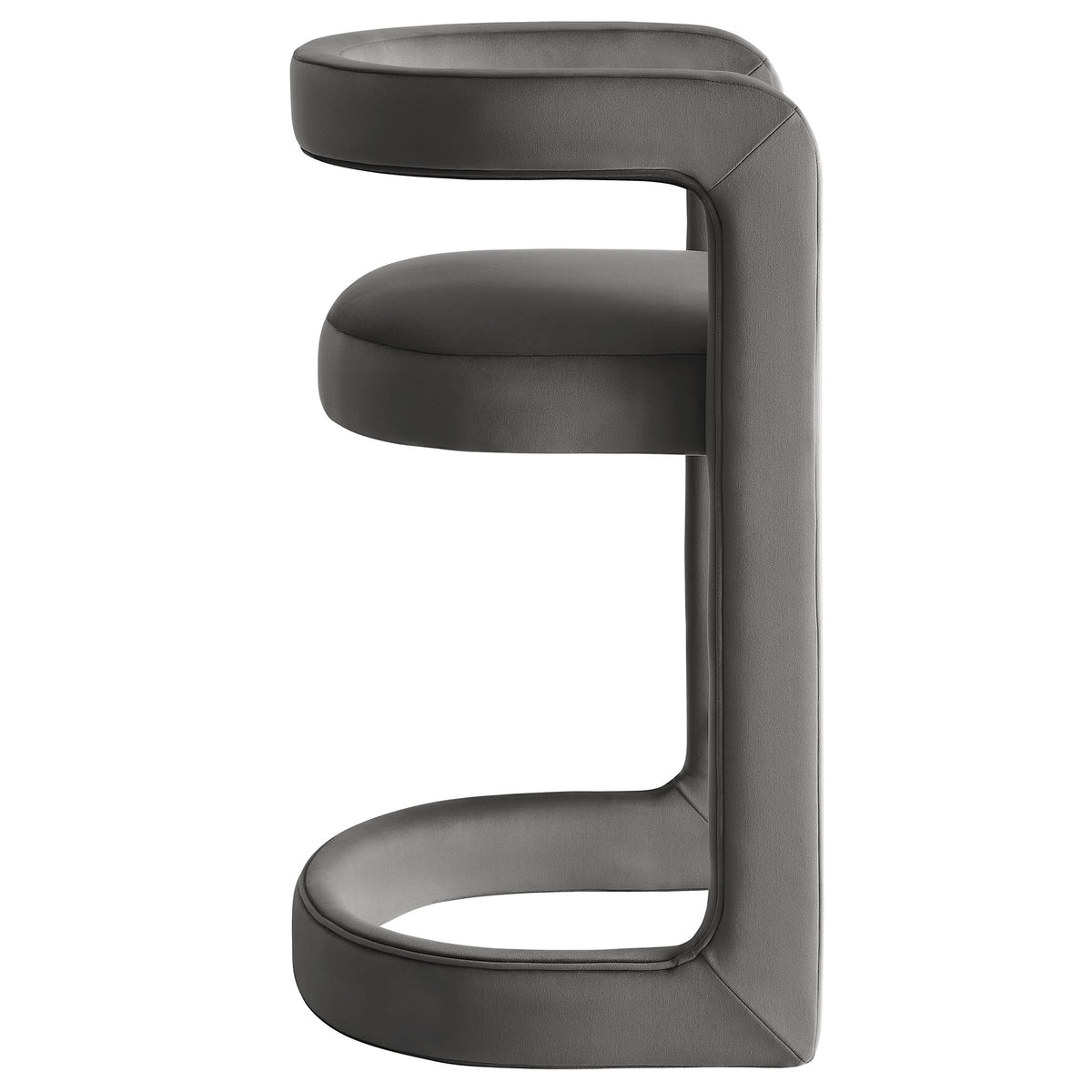Winslow Performance Velvet Counter Stool by Modway in gray velvet with curved back on Tampa Home & Garden Store