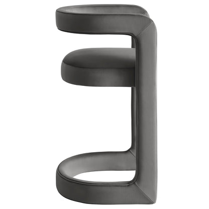 Winslow Performance Velvet Counter Stool by Modway in gray velvet with curved back on Tampa Home & Garden Store