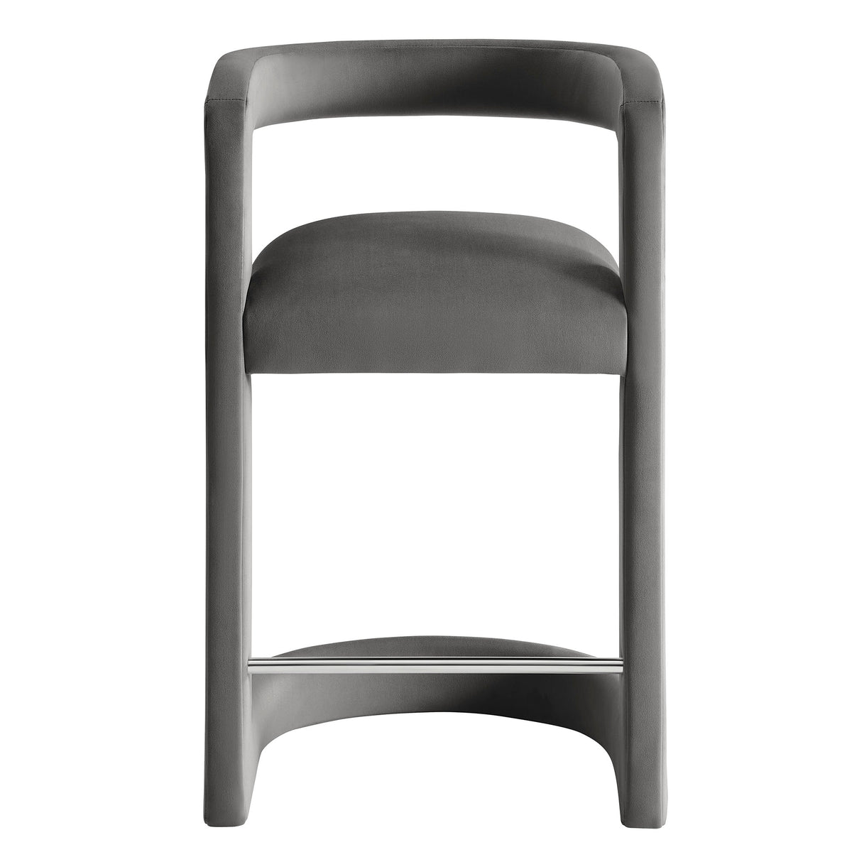 Winslow Performance Velvet Counter Stool gray velvet back chrome footrest HouseOfZazla on Tampa Home & Garden Store