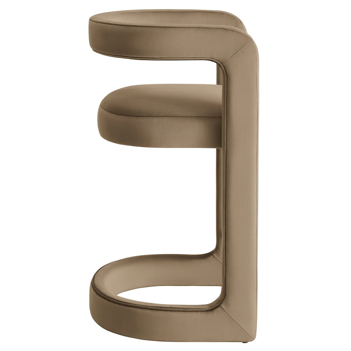 Winslow Performance Velvet Counter Stool tan velvet with curved back by Modway on Tampa Home & Garden Store