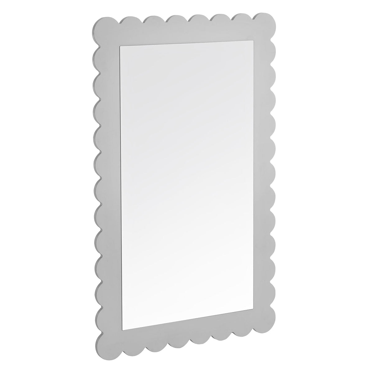 Emmeline scalloped rectangle wall mirror by Modway with a silver-gray frame on Tampa Home & Garden Store