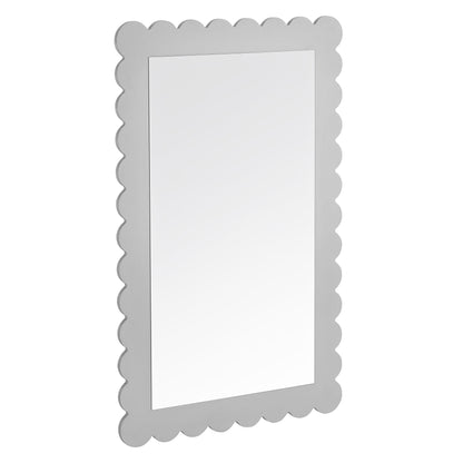 Emmeline scalloped rectangle wall mirror by Modway with a silver-gray frame on Tampa Home & Garden Store