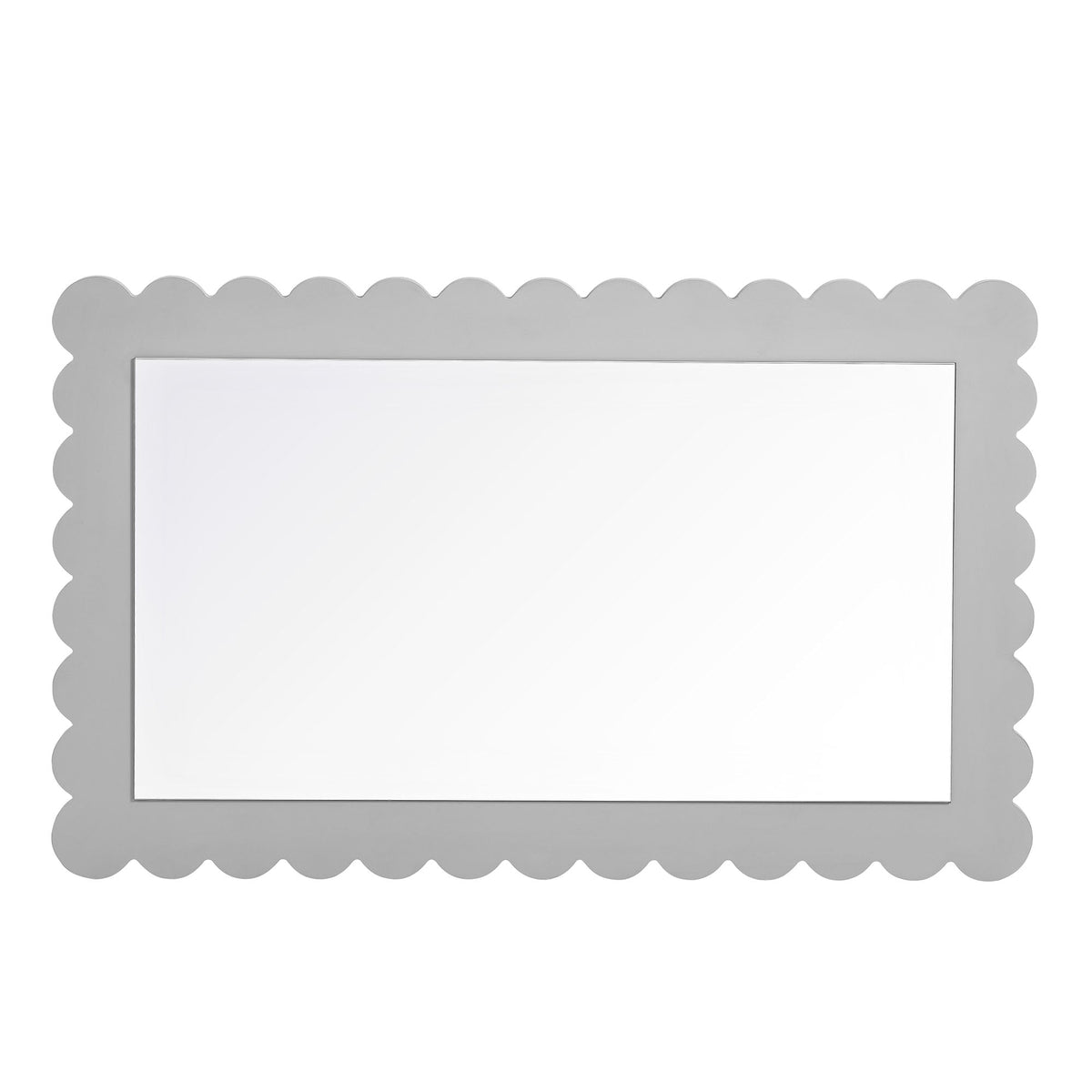 Emmeline scalloped rectangle wall mirror gray frame on Tampa Home & Garden Store
