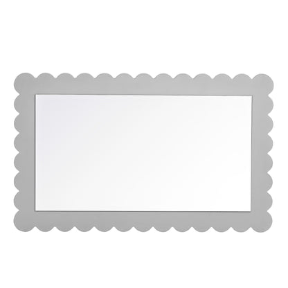 Emmeline scalloped rectangle wall mirror gray frame on Tampa Home & Garden Store