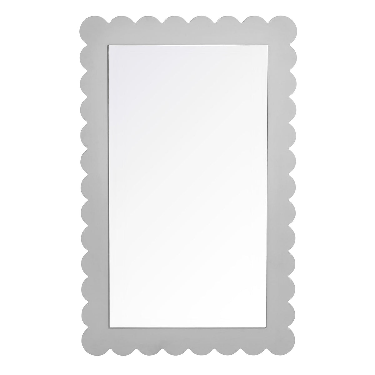 Emmeline Scalloped Rectangle Wall Mirror by Modway, gray scalloped frame on Tampa Home & Garden Store