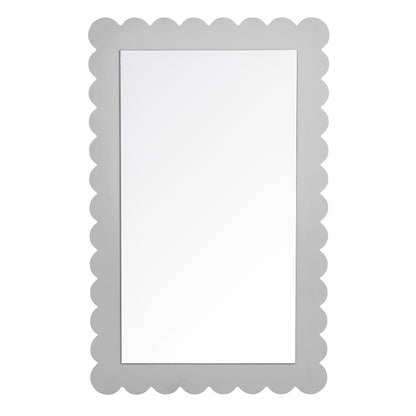 Emmeline Scalloped Rectangle Wall Mirror by Modway, gray scalloped frame on Tampa Home & Garden Store
