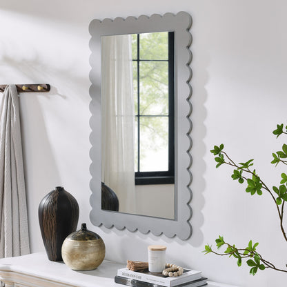 Wall mirror Emmeline Scalloped Rectangle by Modway with gray scalloped frame on Tampa Home & Garden Store