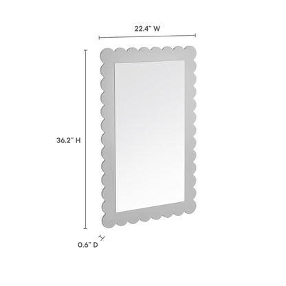 Emmeline scalloped rectangle wall mirror gray frame Modway on Tampa Home & Garden Store