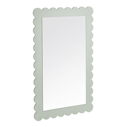 Emmeline scalloped rectangle wall mirror with pale sage-green frame by Modway on Tampa Home & Garden Store