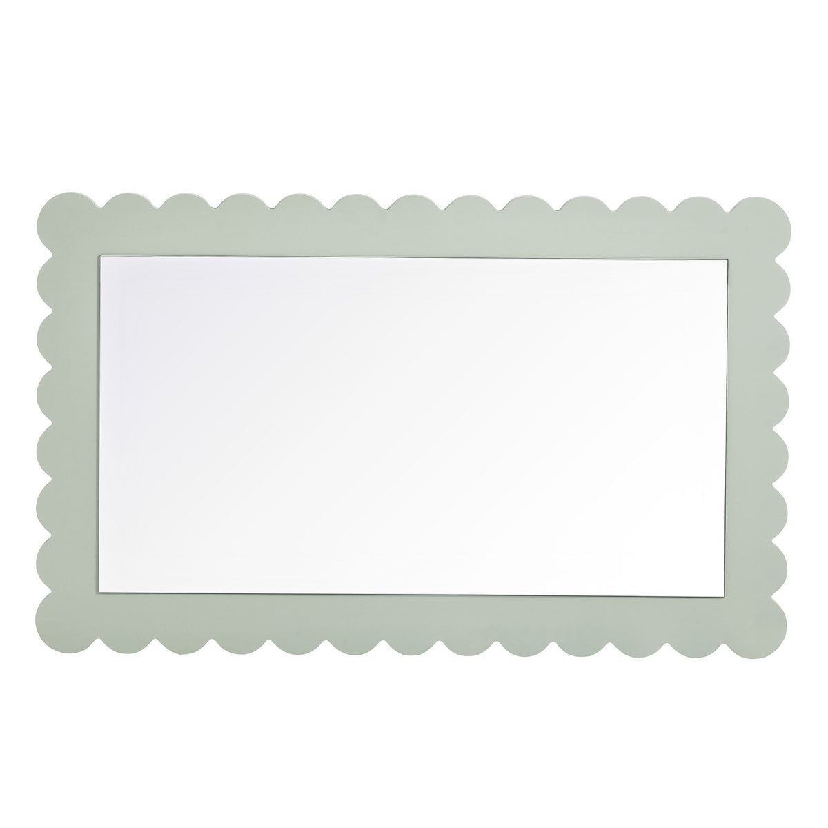 Emmeline scalloped rectangle wall mirror sage green frame by Modway HouseOfZazla on Tampa Home & Garden Store