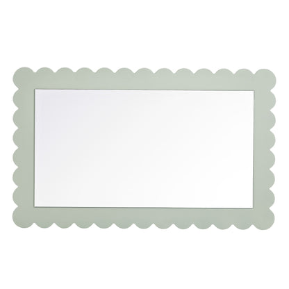 Emmeline scalloped rectangle wall mirror sage green frame by Modway HouseOfZazla on Tampa Home & Garden Store
