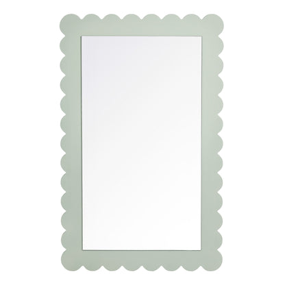Emmeline scalloped rectangle wall mirror with sage green frame by HouseOfZazla on Tampa Home & Garden Store
