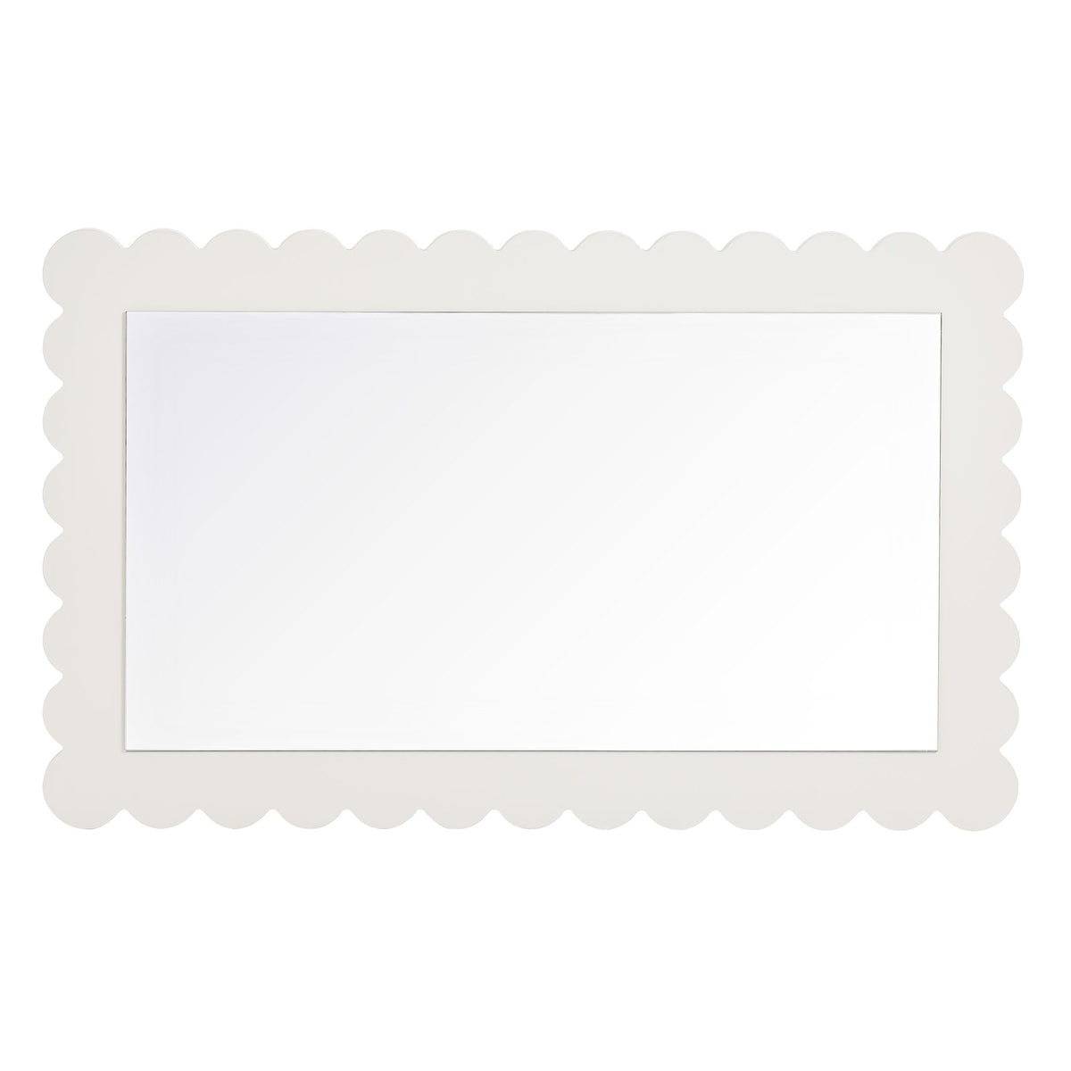 Emmeline scalloped rectangle wall mirror cream frame with bold scalloped edge HouseOfZazla on Tampa Home & Garden Store