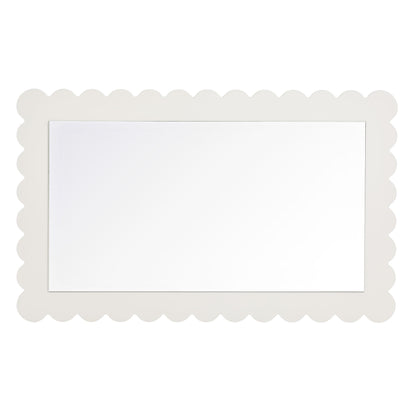 Emmeline scalloped rectangle wall mirror cream frame with bold scalloped edge HouseOfZazla on Tampa Home & Garden Store