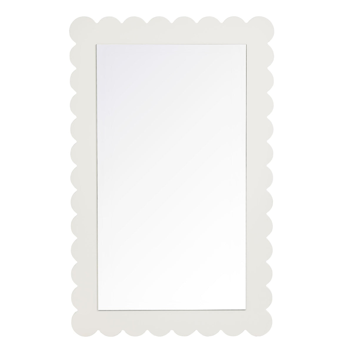 Emmeline scalloped rectangle wall mirror in white frame by Modway on Tampa Home & Garden Store
