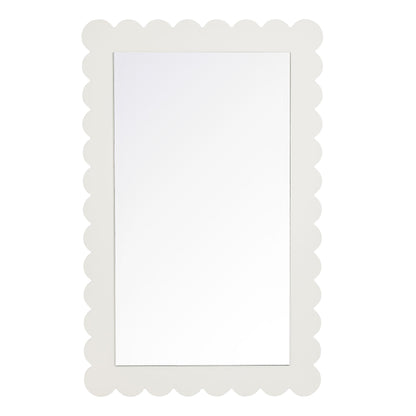 Emmeline scalloped rectangle wall mirror in white frame by Modway on Tampa Home & Garden Store