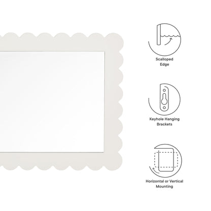 Emmeline scalloped rectangle wall mirror by Modway in off-white frame on Tampa Home & Garden Store