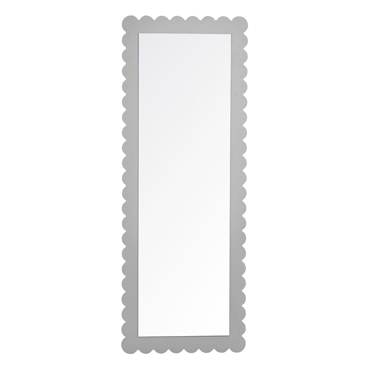 Emmeline scalloped rectangle floor mirror in grey frame by HouseOfZazla on Tampa Home & Garden Store