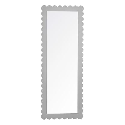 Emmeline scalloped rectangle floor mirror in grey frame by HouseOfZazla on Tampa Home & Garden Store