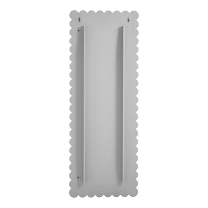 Emmeline scalloped rectangle floor mirror back with metal brackets in light gray on Tampa Home & Garden Store