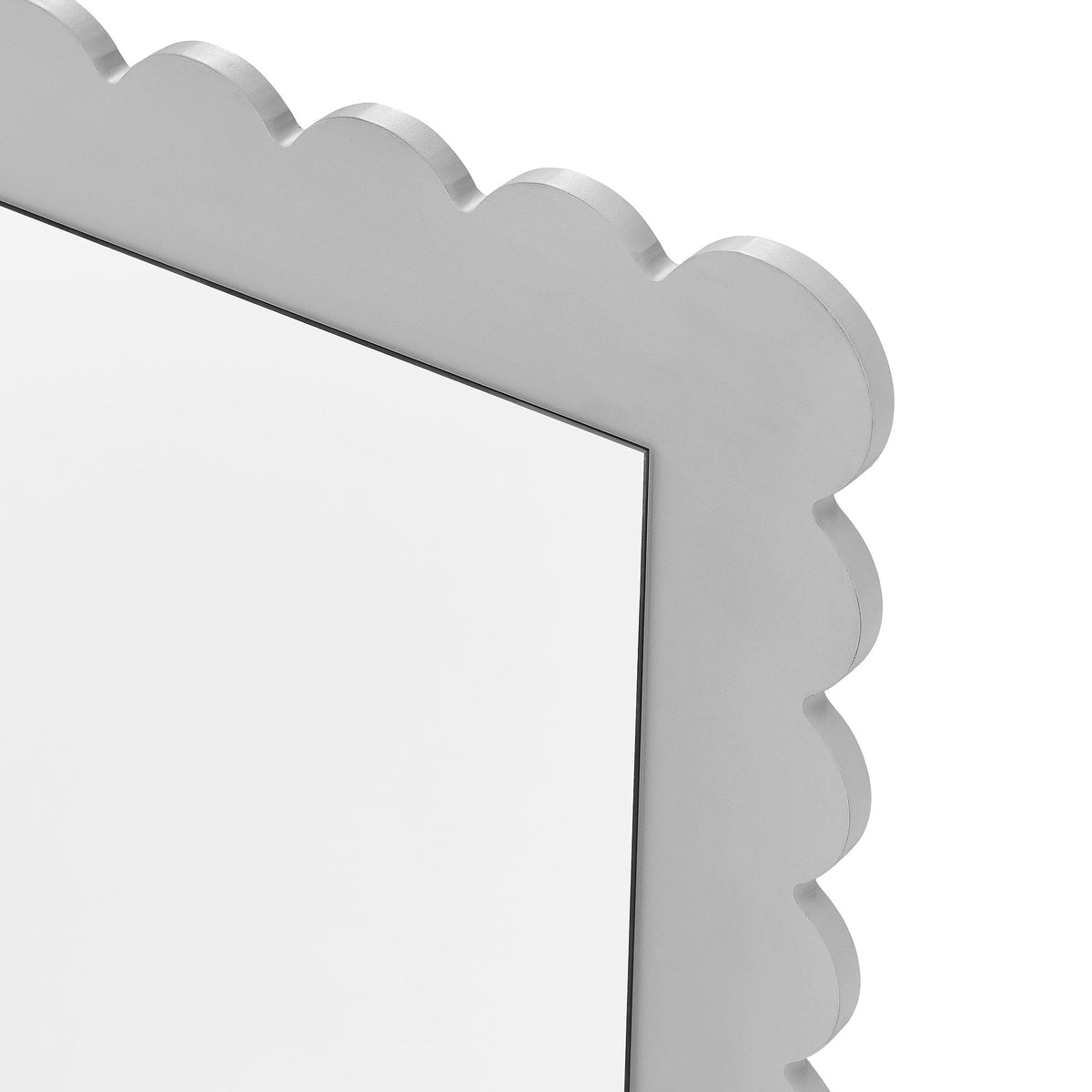 Emmeline scalloped rectangle floor mirror metallic silver frame by Modway on Tampa Home & Garden Store