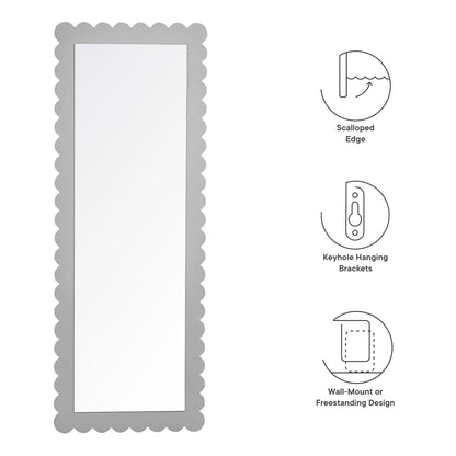 Emmeline scalloped rectangle floor mirror decorative, freestanding HouseOfZazla on Tampa Home & Garden Store