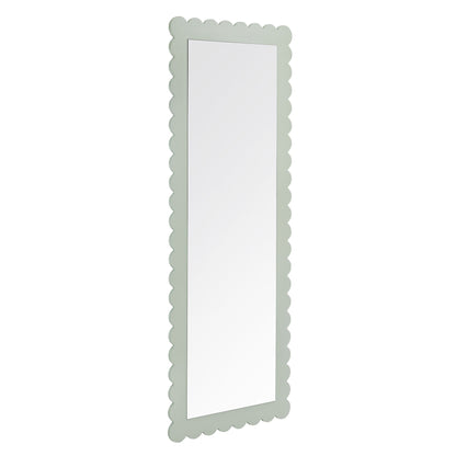 Emmeline scalloped rectangle floor mirror in pale sage frame by HouseOfZazla on Tampa Home & Garden Store