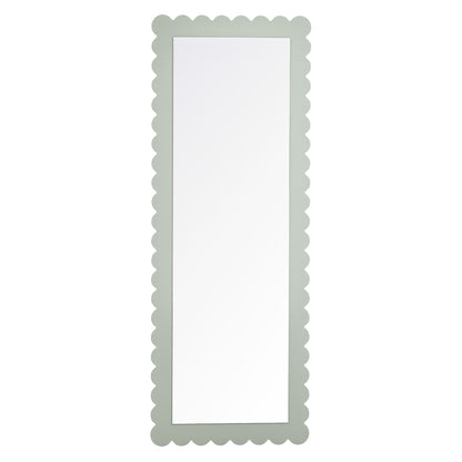 Emmeline scalloped rectangle floor mirror with sage-green frame and full-length glass on Tampa Home & Garden Store