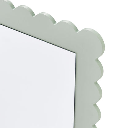 Emmeline scalloped rectangle floor mirror by Modway, sage green frame on Tampa Home & Garden Store