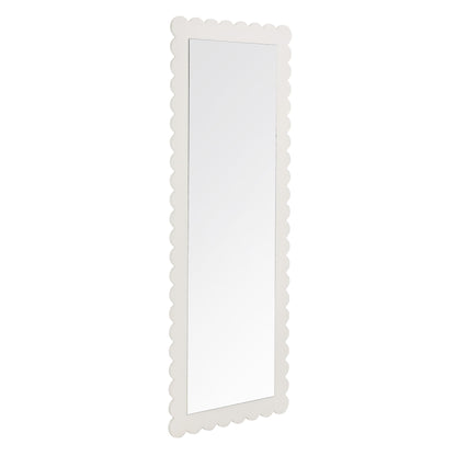 Emmeline scalloped rectangle floor mirror in ivory frame by Modway on Tampa Home & Garden Store