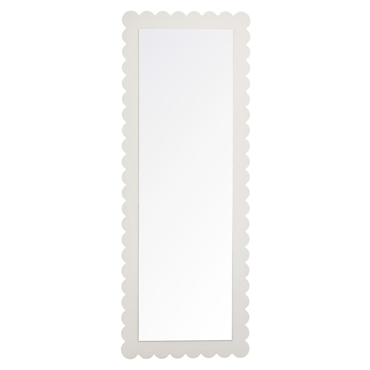 Emmeline Scalloped Rectangle Floor Mirror by Modway in cream scalloped frame on Tampa Home & Garden Store