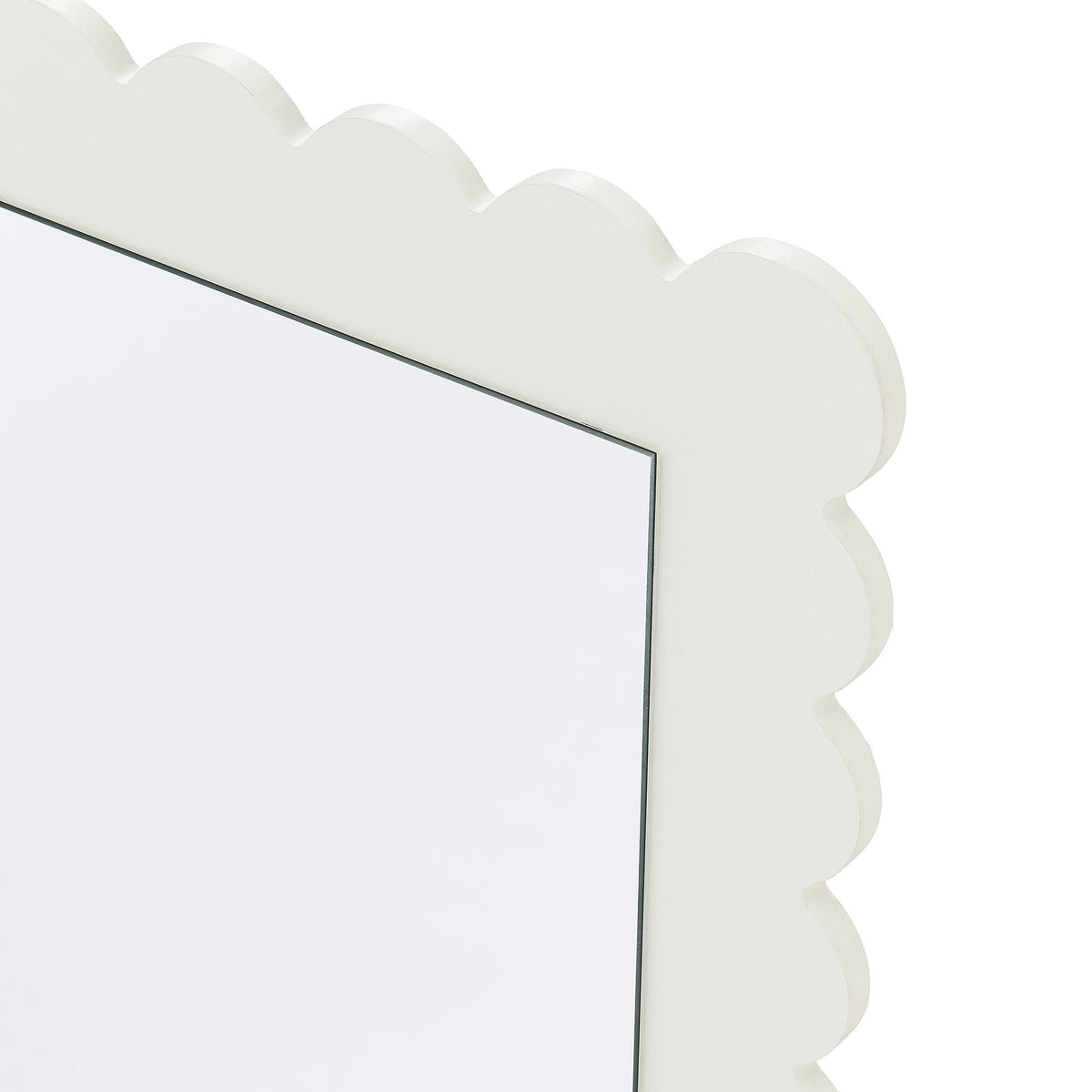 Emmeline Scalloped Rectangle Floor Mirror by Modway with ivory scalloped frame on Tampa Home & Garden Store