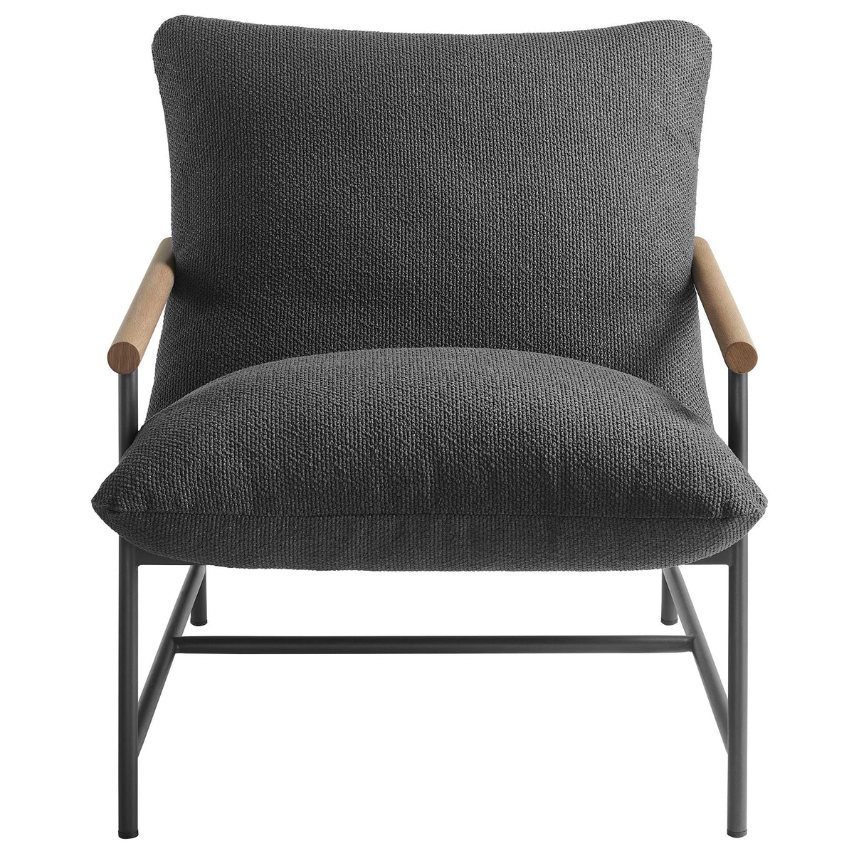 Raya Outdoor Patio Boucle Sling Lounge Chair gray with wood arms and metal frame by Modway on Tampa Home & Garden Store