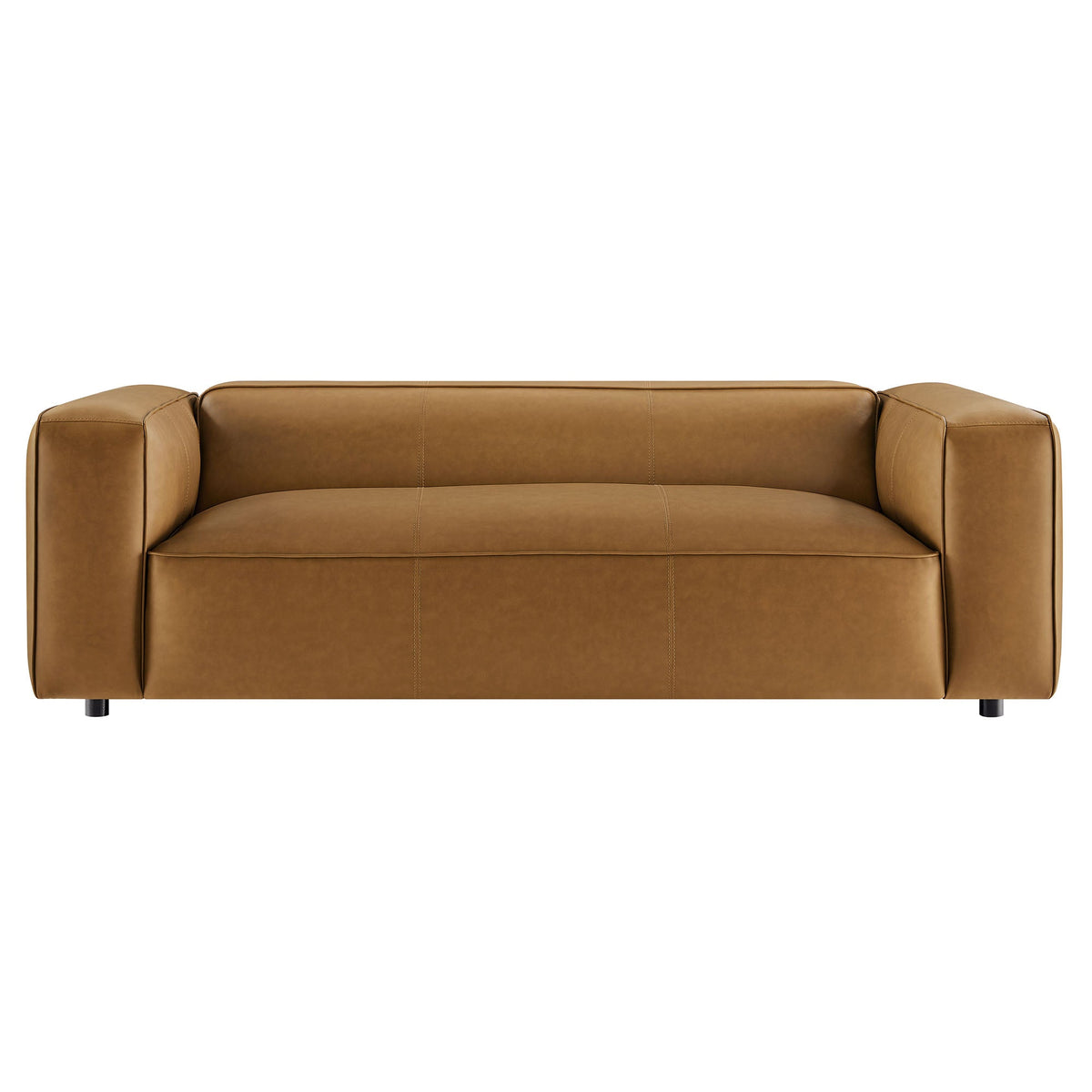 Auren upholstered vegan leather sofa in tan by HouseOfZazla on Tampa Home & Garden Store