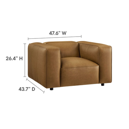 Auren Vegan Leather Modular Armchair with Modway