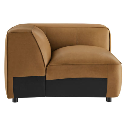 Auren vegan leather modular right armchair in tan with stitched seams by Modway on Tampa Home & Garden Store